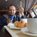 Croissants and coffee on the ferry