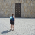 Kiri marvelling at the Ohel Jakob synagogue