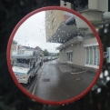 Bertha, waiting at a junction in the rain