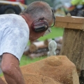 Chainsaw sculptor at an organic farm near Böblingen
