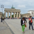Tourists at the Brandenburg Gate in Berlin