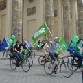 Green protesters at the Brandenburg Gate