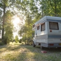 Beautiful evening on a campsite in Jászszentandrás