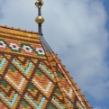 Pretty tiles on the roof of a church building