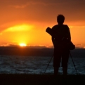 Kiri filming the sunset