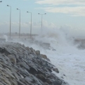 Huge waves clashing with the seafront at Furadouro