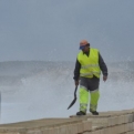 Meanwhile, the sea continued to rage