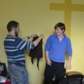 Sorting second-hand clothes ready for the sale