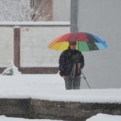 Kiri filming the snowball fight
