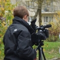 Kiri filming an interview with God