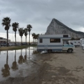 The car park we camped in when we visited Gibraltar