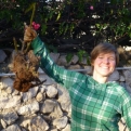Moment of victory after uprooting a very old and stubborn rose bush