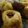 Moroccan baklava and dates for pudding
