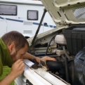 The morning of the breakdown; checking oil level