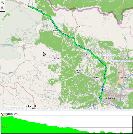Route travelled on 11 November 2013