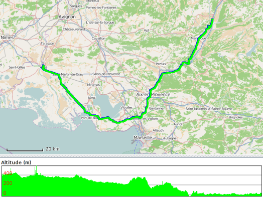 Route travelled on 16 January 2014