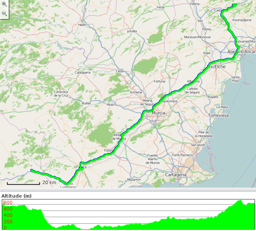 Route travelled on 27 January 2014