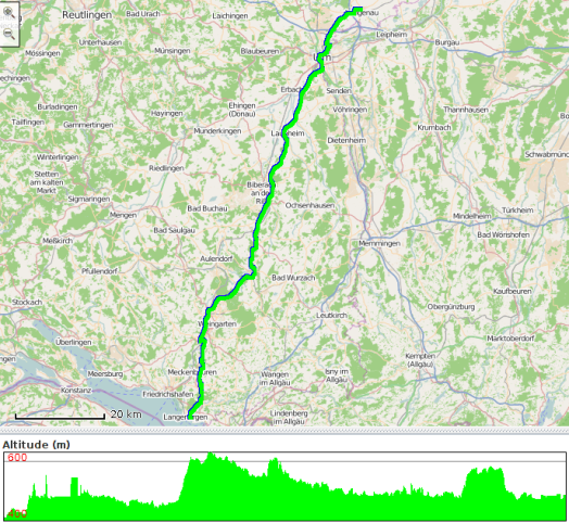 Route travelled on 22 July 2014